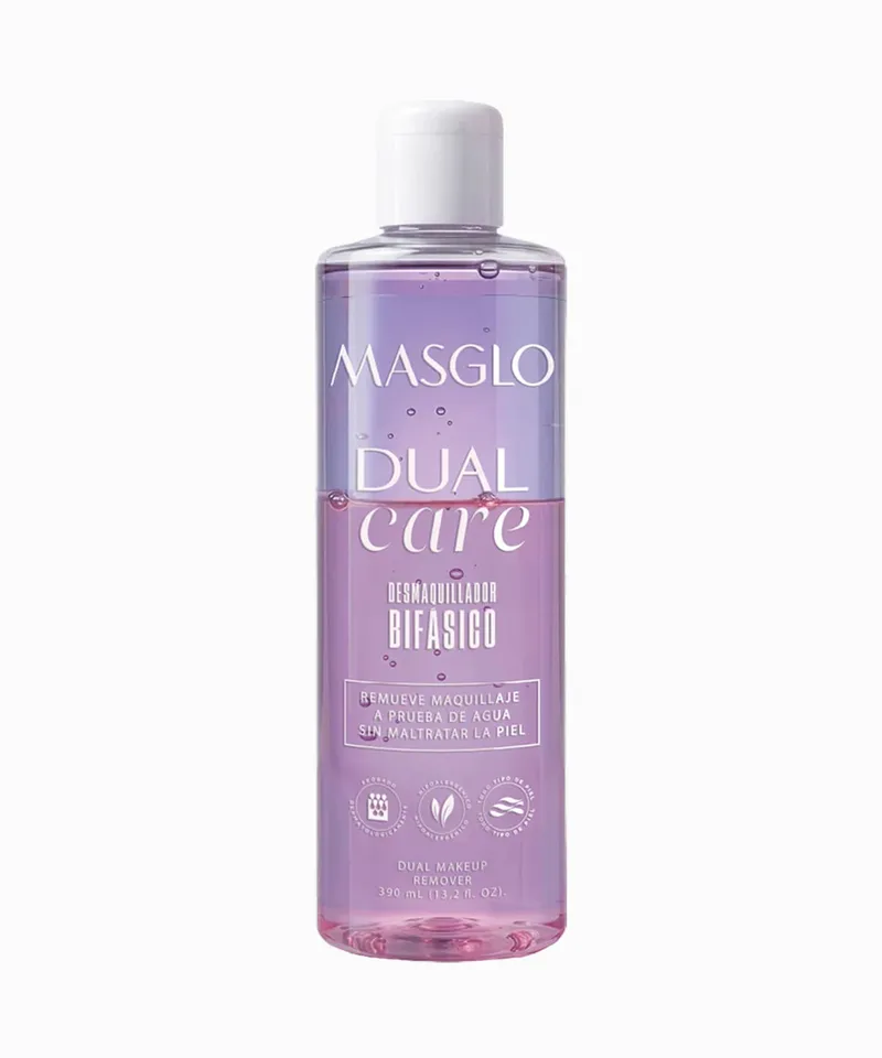 MASGLO DUAL CARE DESMAQUILLADOR BIFASICO X 390ML - Producto de belleza y estética en Almacén Sandra