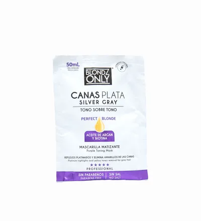 BLONZ ONLY MASCARILLA MATIZANTE CANAS PLATA X 50ML - Producto de belleza y estética en Almacén Sandra
