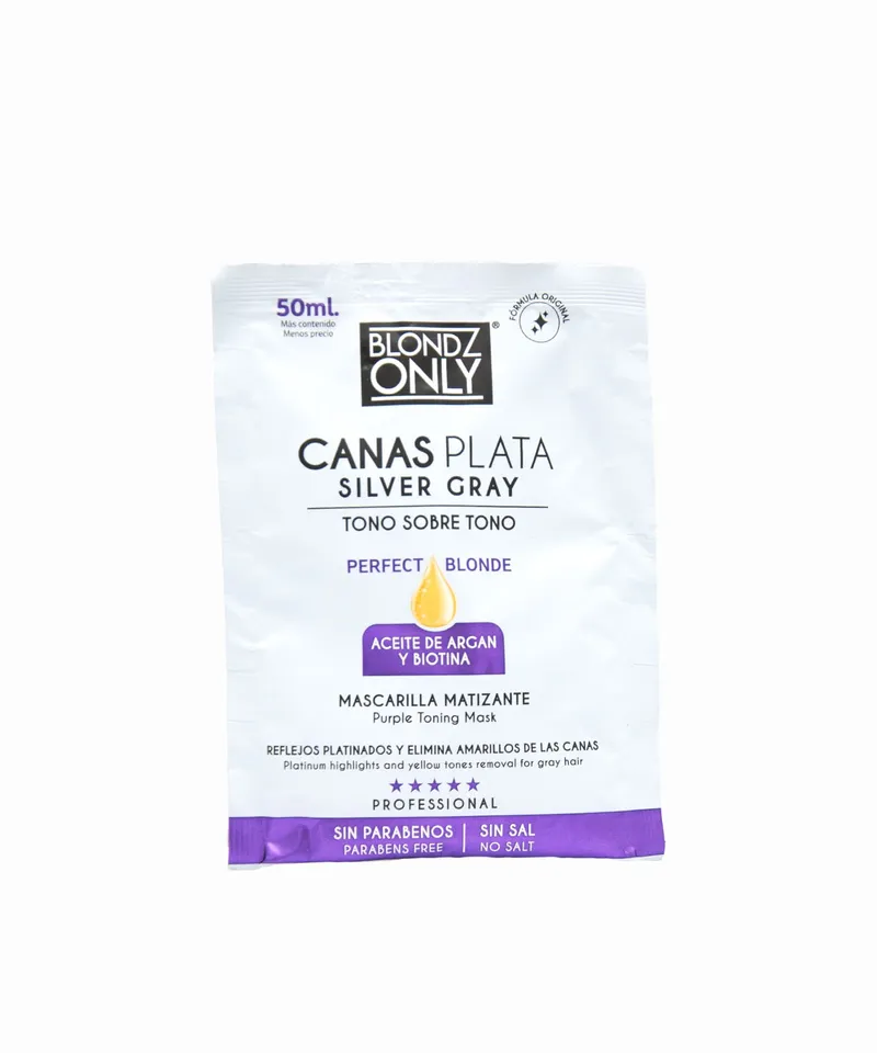 BLONZ ONLY MASCARILLA MATIZANTE CANAS PLATA X 50ML - Producto de belleza y estética en Almacén Sandra