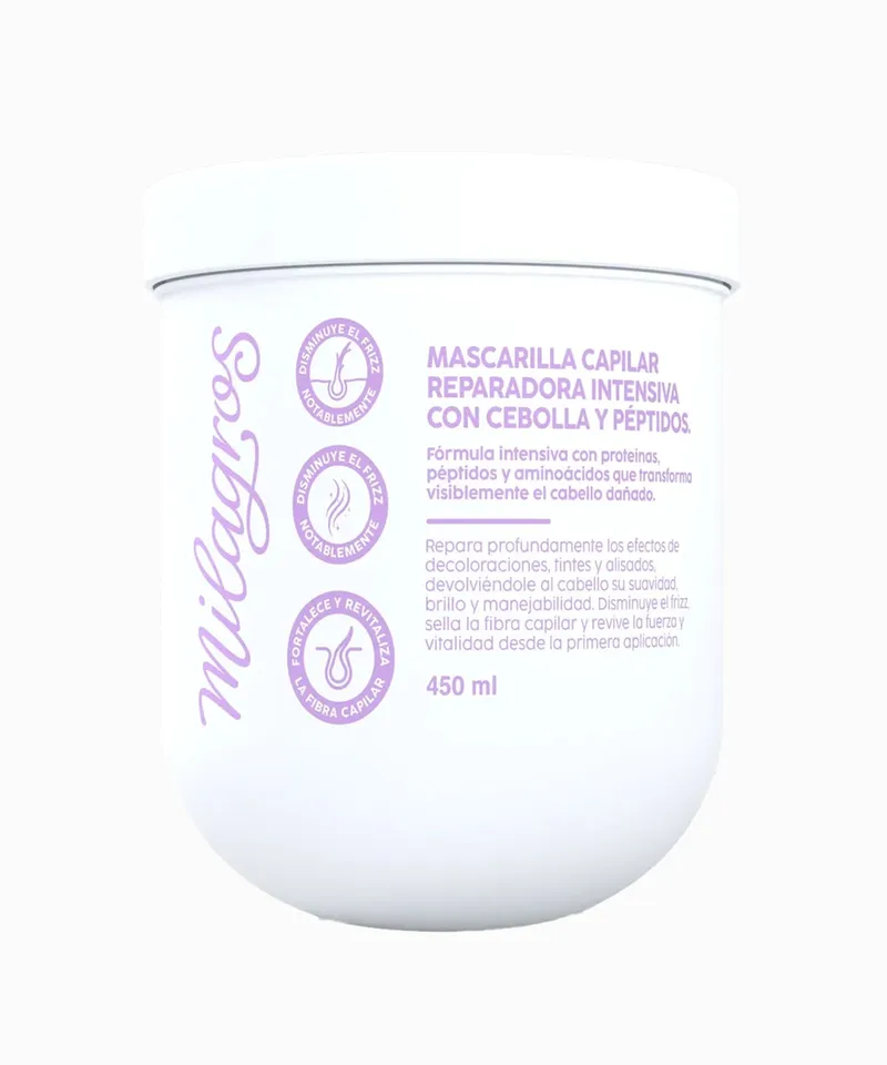 MILAGROS MASCARILLA CEBOLLA REPARADORA INTENSA X 450ML - Producto de belleza y estética en Almacén Sandra