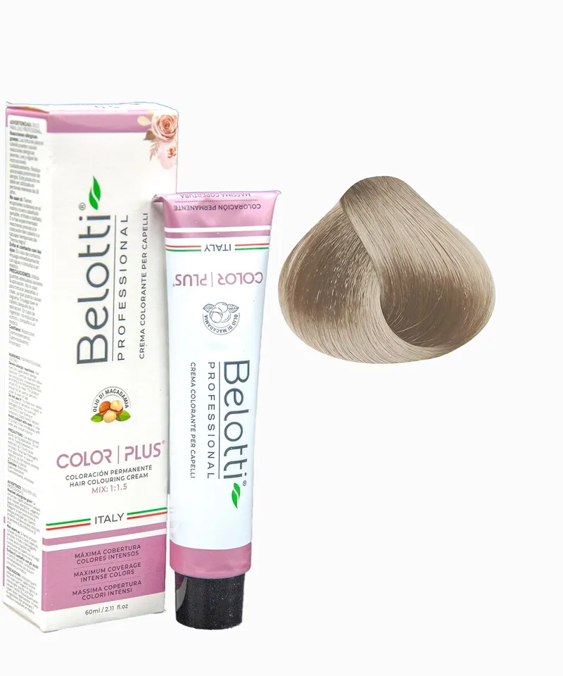 BELOTTI  COLOR PLUS 10.12 RUBIO EXTRA CLARO PLATINADO IRIZADO  X 60ML - Producto de belleza y estética en Almacén Sandra