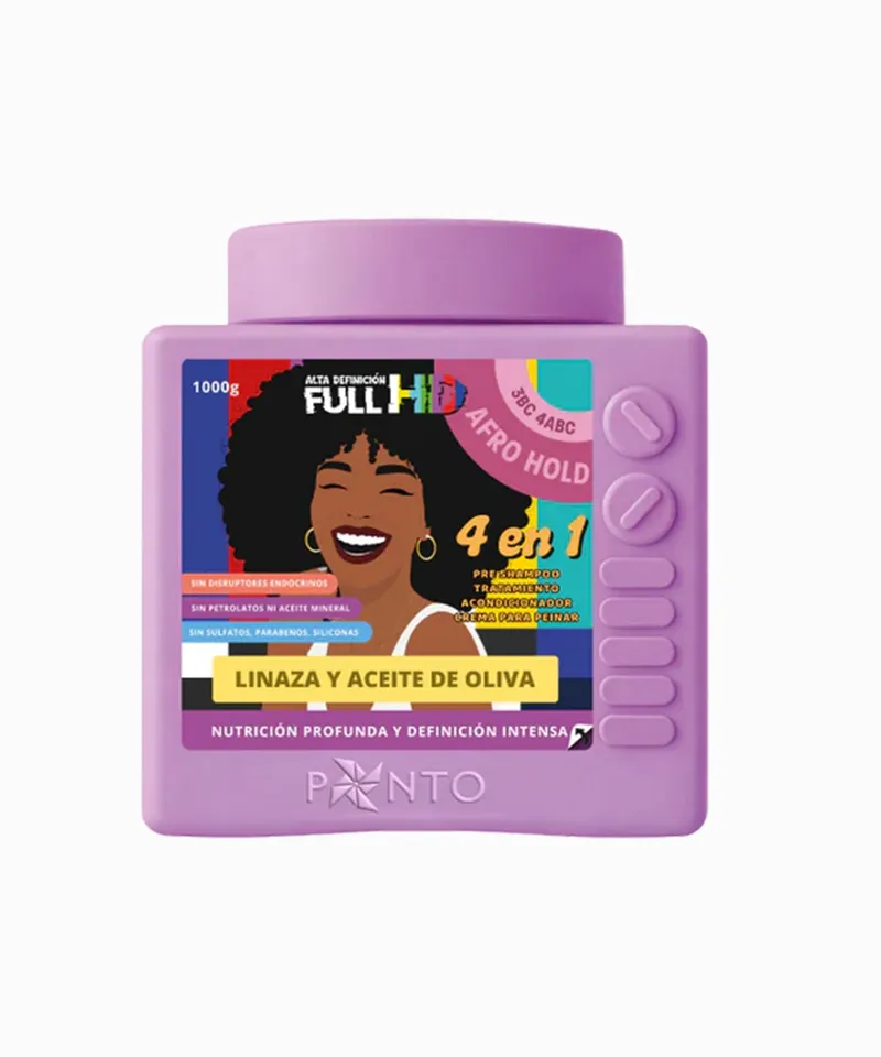 PONTO FULL HD 4EN1 AFRO HOLD LINAZA Y ACEITE DE OLIVA X 1000GR - Producto de belleza y estética en Almacén Sandra