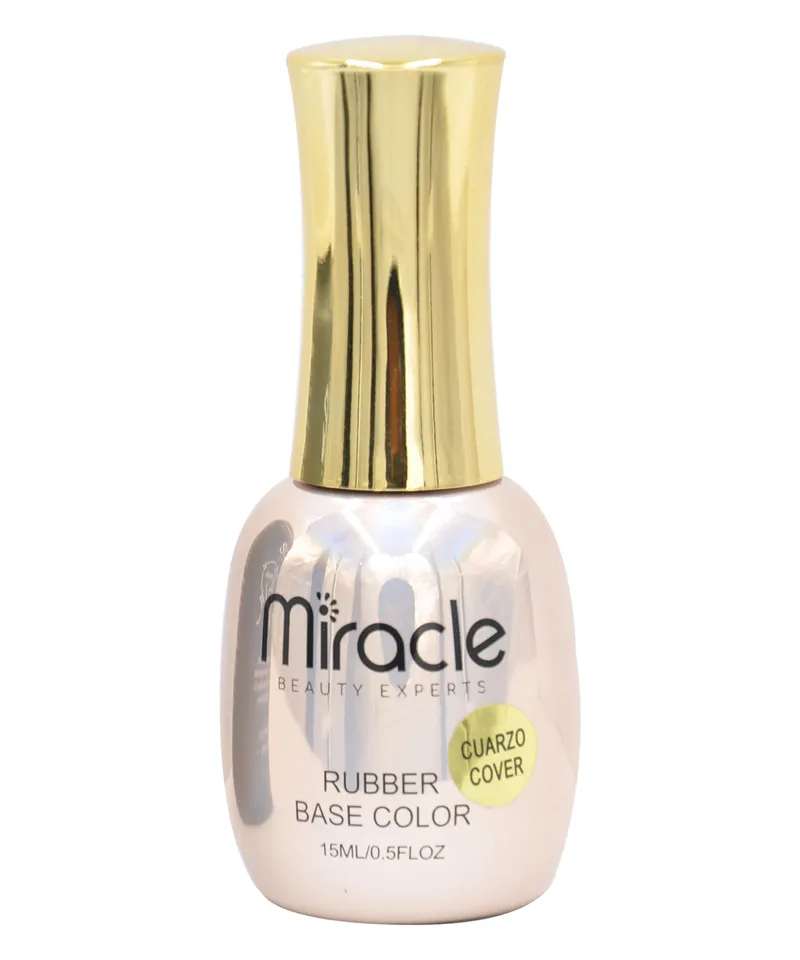 MIRACLE ESMALTE BASE COAT COLOR RUBBER CUARZO COVER X15ML - Producto de belleza y estética en Almacén Sandra