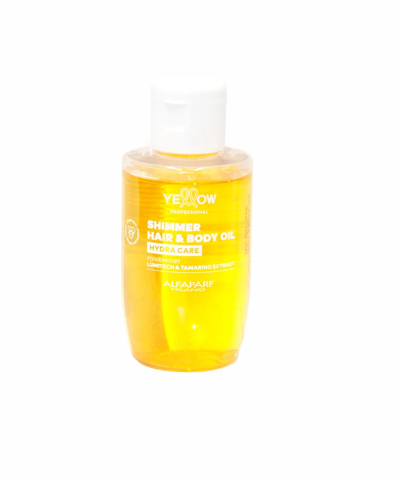 YELLOW SHIMMER HAIR & BODY OIL HYDRA CARE X 100ML - Producto de belleza y estética en Almacén Sandra