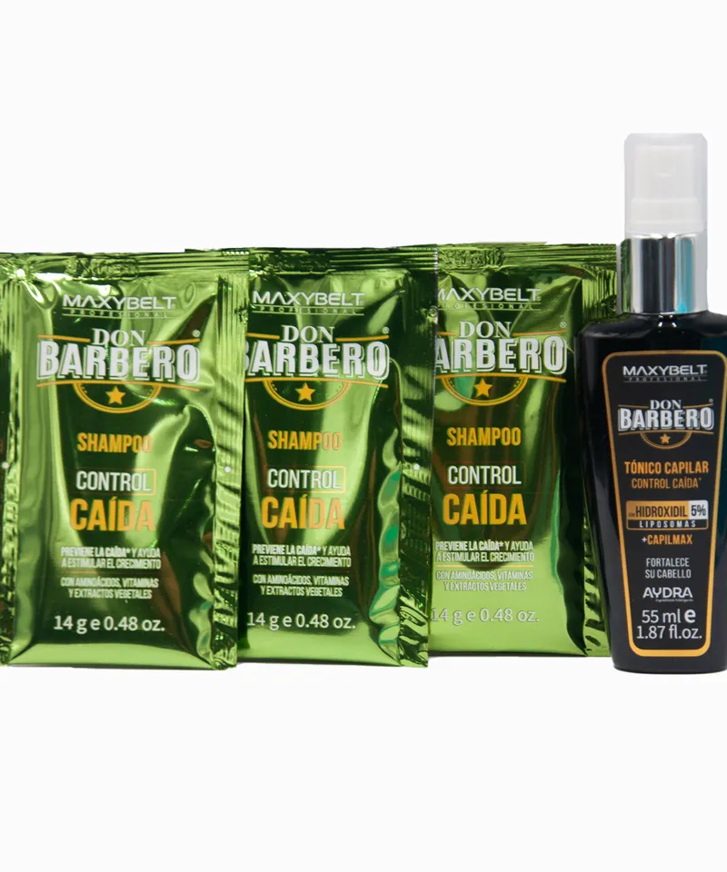 MAXYBELT DON BARBERO KIT TONICO CAPILAR MINOXIDIL 5 X55ML - Producto de belleza y estética en Almacén Sandra