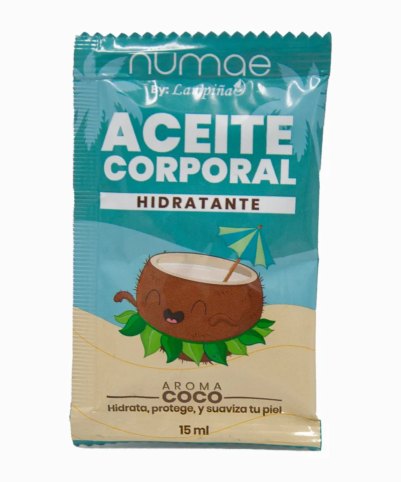 LAMPIÑA NUMAE ACEITE CORPORAL HIDRATANTE COCO X 15ML - Producto de belleza y estética en Almacén Sandra
