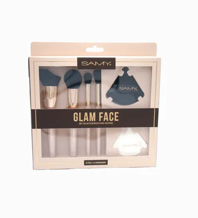 SAMY GLAM FACE SET BROCHAS Y POMOS X 6 UNDS - Producto de belleza y estética en Almacén Sandra