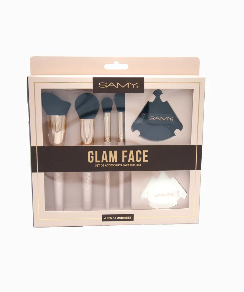 SAMY GLAM FACE SET BROCHAS Y POMOS X 6 UNDS - Producto de belleza y estética en Almacén Sandra