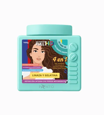 PONTO FULL HD 4EN1 FELIZMENTE CRESPA LINAZA Y GELATINA X 1000GR - Producto de belleza y estética en Almacén Sandra