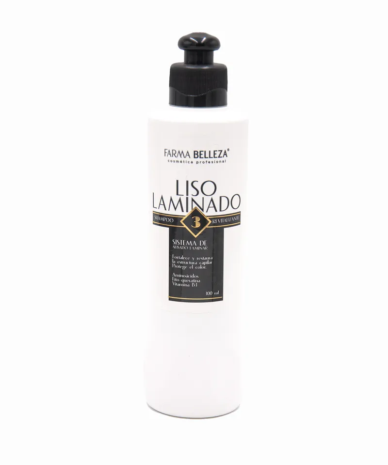 FARMA BELLEZA SHAMPOO REVITAIZANTE LISO LAMINADO N.3 X 300ML - Producto de belleza y estética en Almacén Sandra