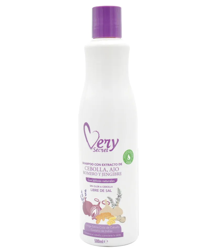 VERY SECRET SHAMPOO DE CEBOLLA-AJO-ROMERO Y JENGIBRE X 500ML - Producto de belleza y estética en Almacén Sandra