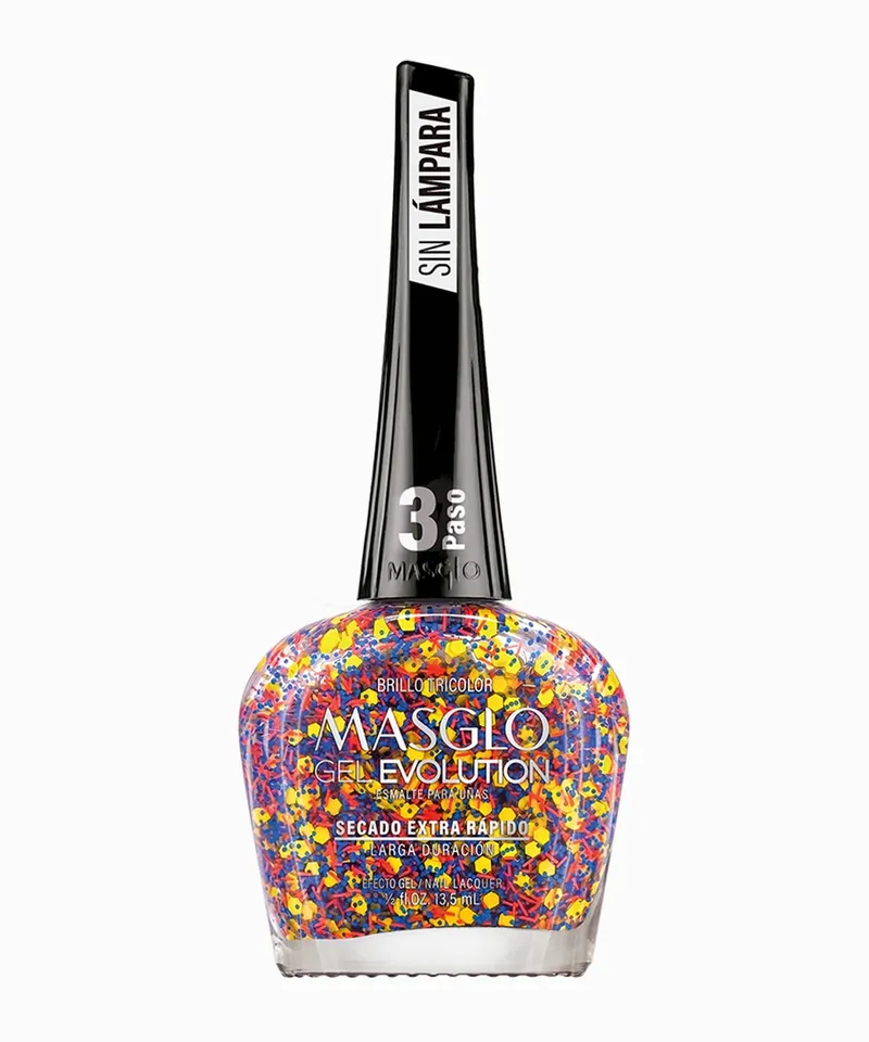 MASGLO ESMALTE BRILLO TRICOLOR GEL EVOLUTION X13.5ML - Producto de belleza y estética en Almacén Sandra