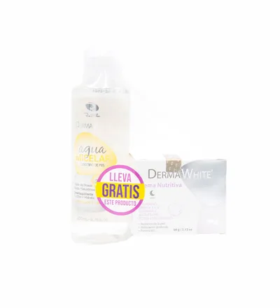 DERMA WHITE CREMA NUTRITIVA X 60GR + AGUA MICELAR X 200ML - Producto de belleza y estética en Almacén Sandra