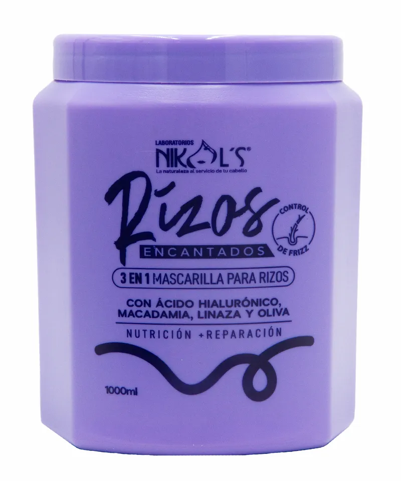 NIKOLS MASCARILLA CAPILAR 3 EN 1 RIZOS ENCANTADOS X 1000ML - Producto de belleza y estética en Almacén Sandra