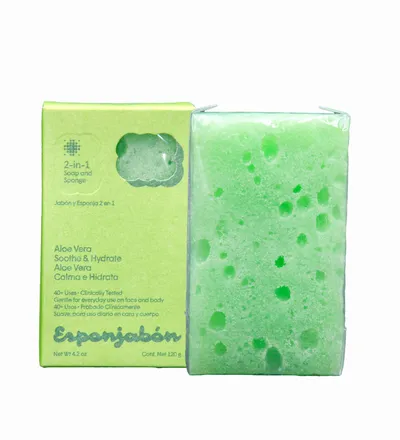 ESPONJABON 2 EN 1 ALOE VERA X 120G - Producto de belleza y estética en Almacén Sandra