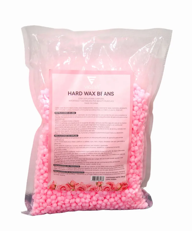 BEAUTYPLUS VIOEMI CERA EN PERLAS ROSE X 500GR - Producto de belleza y estética en Almacén Sandra