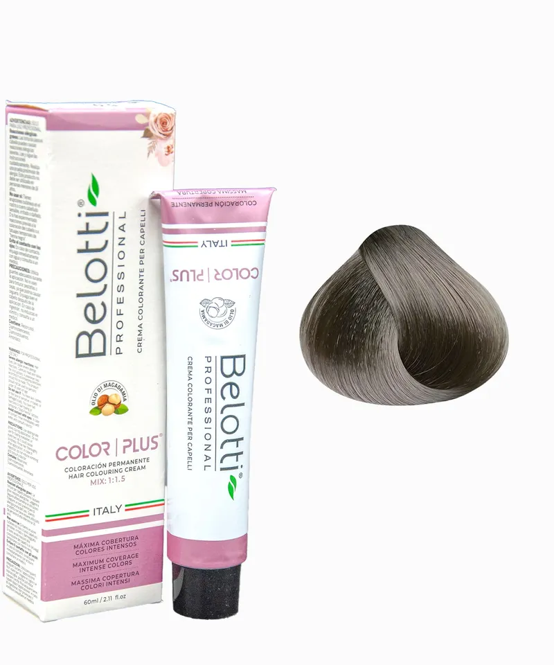 BELOTTI  COLOR PLUS 6.1 RUBIO OSCURO CENIZO X 60ML - Producto de belleza y estética en Almacén Sandra