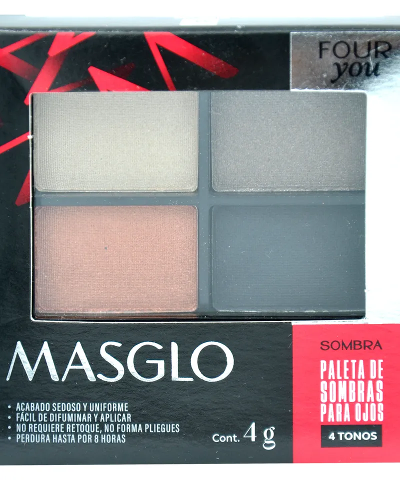 MASGLO PALETA DE SOMBRA PARA OJOS 4 TONOS FOUR YOUR FELINA X 4GR - Producto de belleza y estética en Almacén Sandra