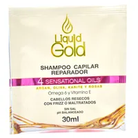 LIQUID GOLD SHAMPOO REPARADOR 4 SENSATIONAL OILS X 30ML - Miniatura 1