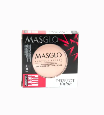 MASGLO POLVO COMPACTO PERFECT FINISH CLARO 0 X 10GR - Producto de belleza y estética en Almacén Sandra