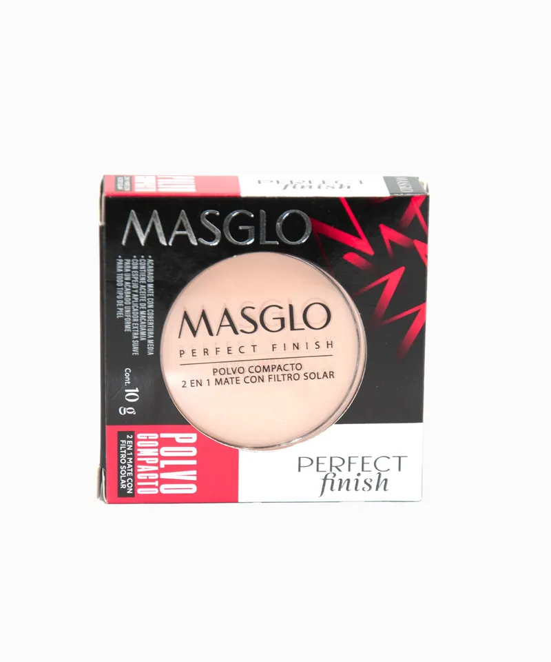 MASGLO POLVO COMPACTO PERFECT FINISH CLARO 0 X 10GR - Producto de belleza y estética en Almacén Sandra