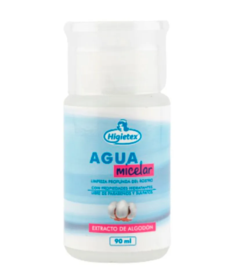HIGIETEX AGUA MICELAR LIMPIEZA PROFUNDA EXTRACTO DE ALGODÓN X 90ML - Producto de belleza y estética en Almacén Sandra