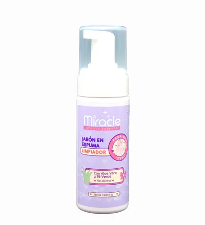 MIRACLE JABON EN ESPUMA LIMPIADOR PARA MANOS Y UÑAS X 150ML - Producto de belleza y estética en Almacén Sandra
