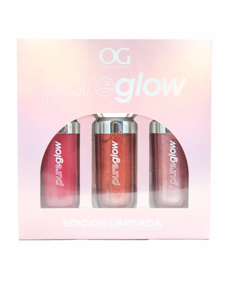 OG KIT  BRILLO LABIAL PURE GLOW X 3UND ED LIMITADA - Producto de belleza y estética en Almacén Sandra