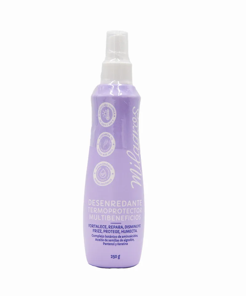 MILAGROS TERMOPROTECTOR DESENRREDANTE MORADO X 250ML - Producto de belleza y estética en Almacén Sandra