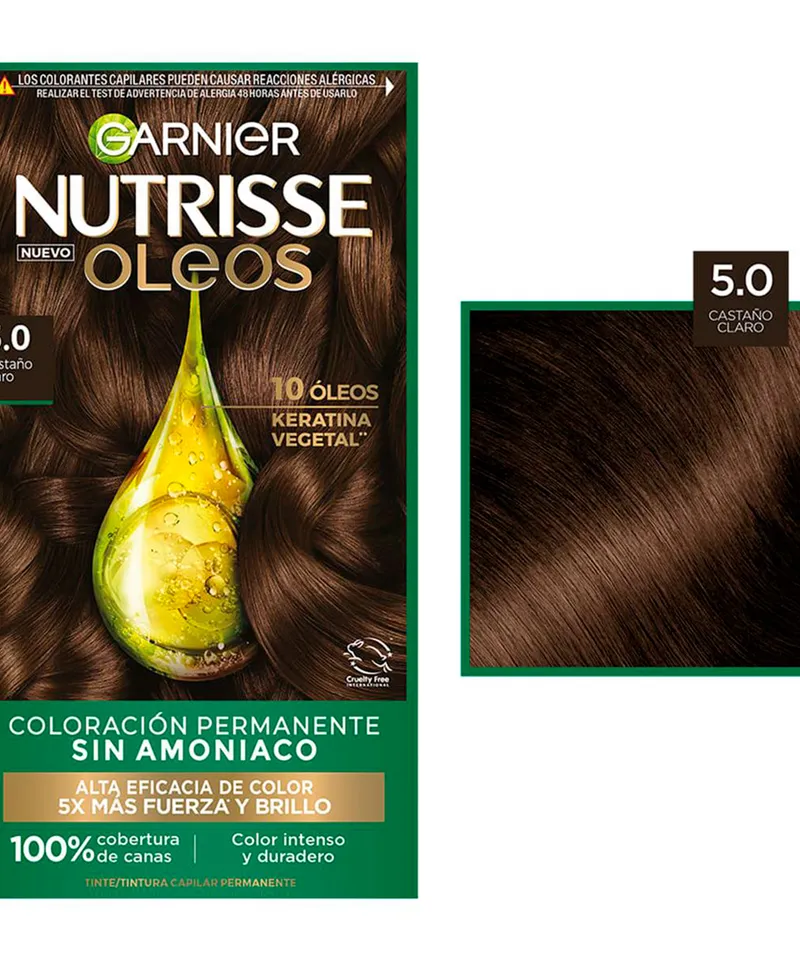 NUTRISSE GARNIER TINTE SIN AMONIACO CASTAÑO CLARO N.5.0 - Producto de belleza y estética en Almacén Sandra