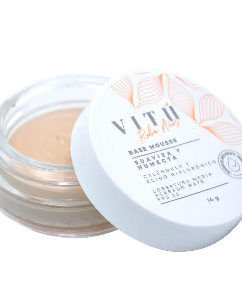 VITU BASE MOUSSE CALENDULA Y ACIDO HIALURONICO N.4 CASTAÑA X 14GR - Producto de belleza y estética en Almacén Sandra