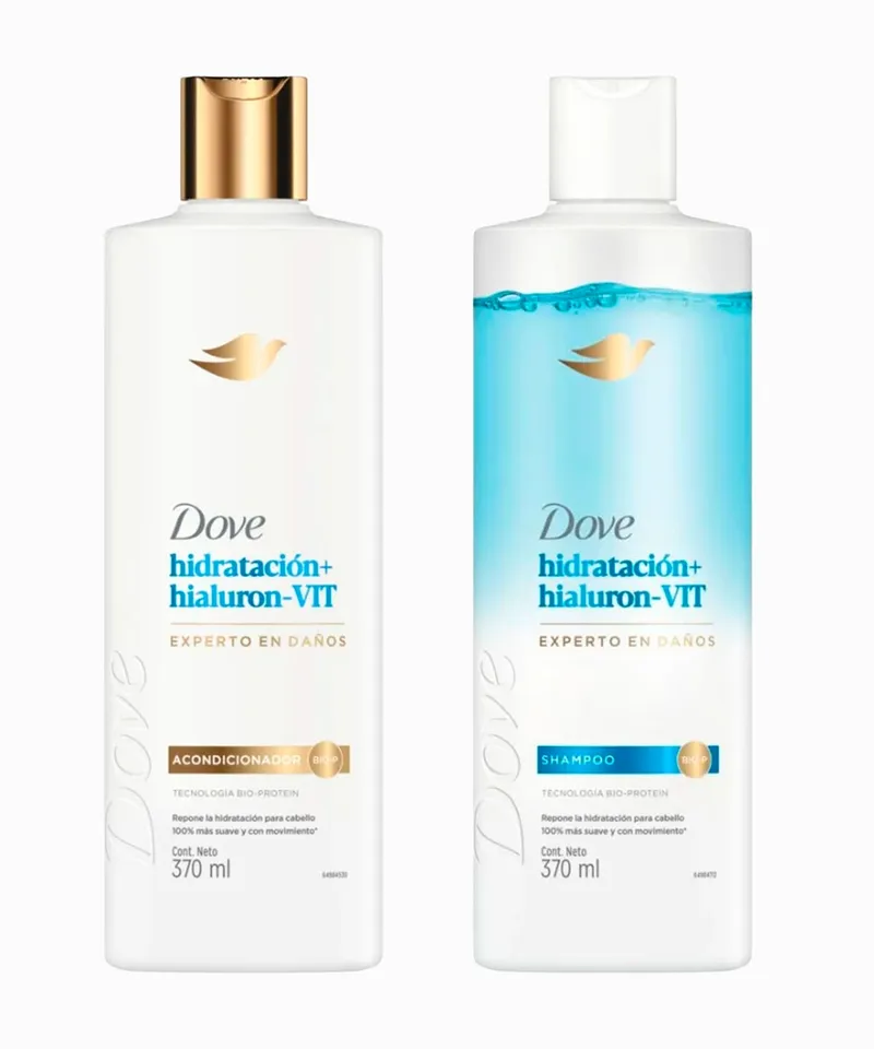 DOVE SHAMPOO + ACONDICIONADOR HIDRATACION HIALURON-VIT X 370ML - Producto de belleza y estética en Almacén Sandra
