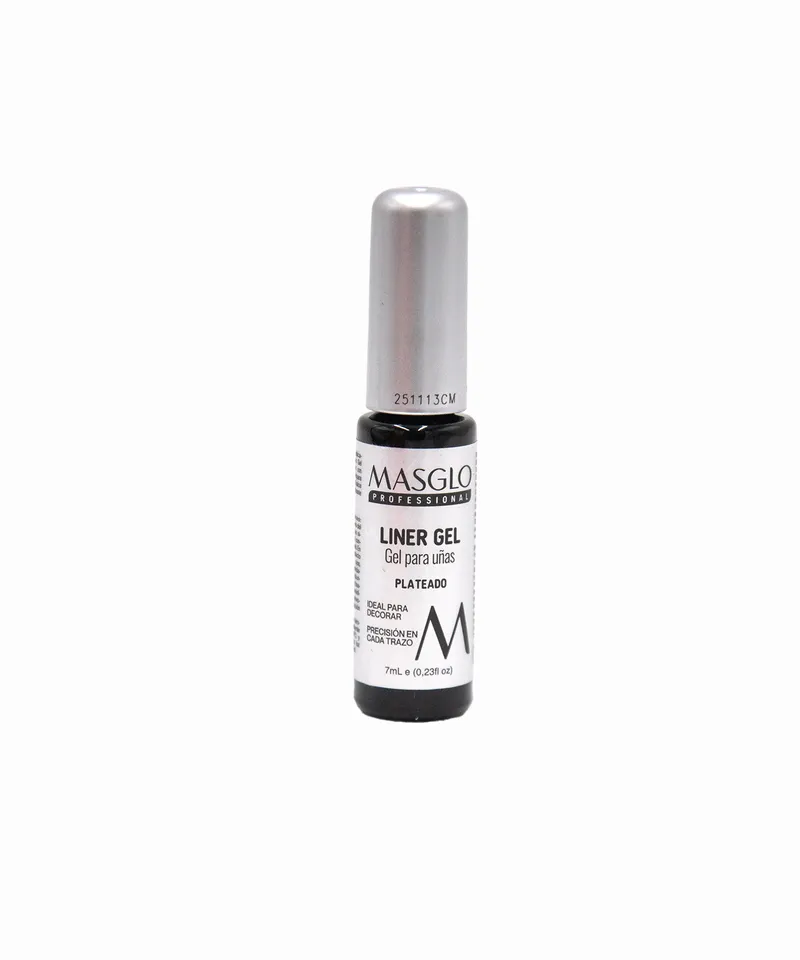 MASGLO LINER GEL PARA UÑAS PLATEADO X 7ML - Producto de belleza y estética en Almacén Sandra