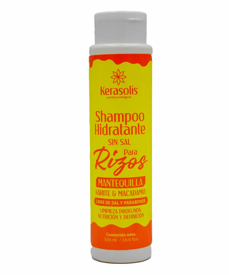 KERASOL-LISS SHAMPOO HIDRATANTE RIZOS MANTEQUILLA KARITE Y MACADAMIA X 500ML - Producto de belleza y estética en Almacén Sandra