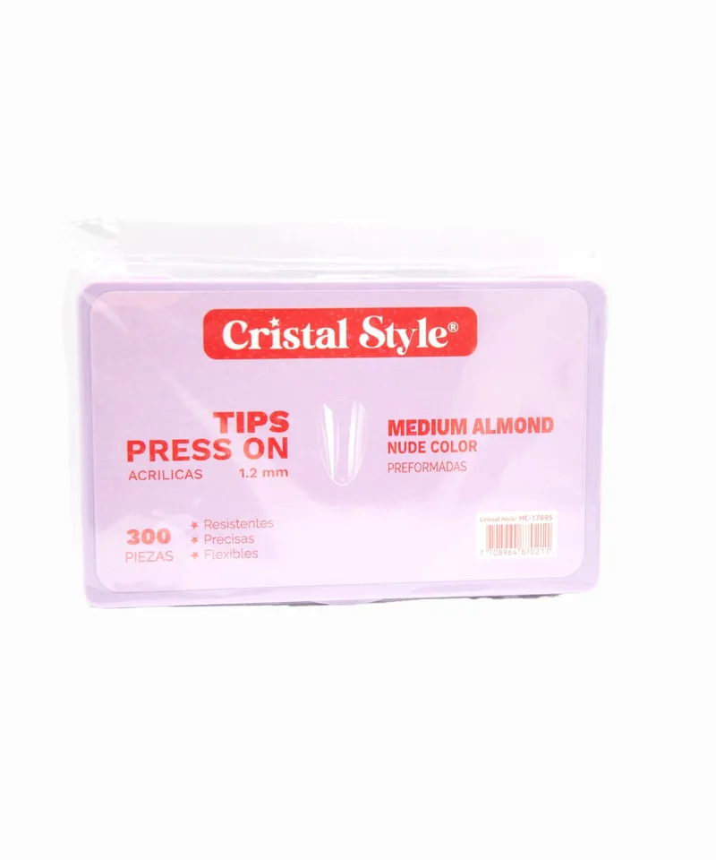 NOVO PLUS TIPS PRESS ON MEDIUM ALMOND COLOR NUDE X 300PZS REF: 17895 - Producto de belleza y estética en Almacén Sandra