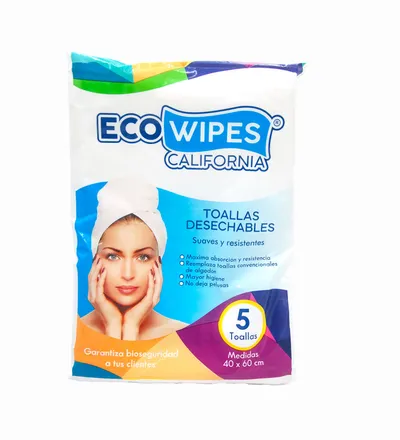 CALIFORNIA ECO WIPES TOALLAS SECADO CABELLO X 5UND - Producto de belleza y estética en Almacén Sandra