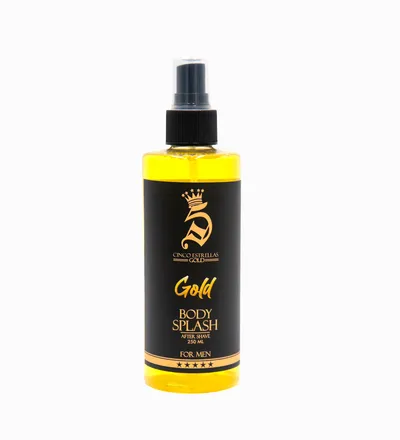 CINCO ESTRELLAS BODY SPLASH AFTER SHAVE GOLD X 250ML - Producto de belleza y estética en Almacén Sandra
