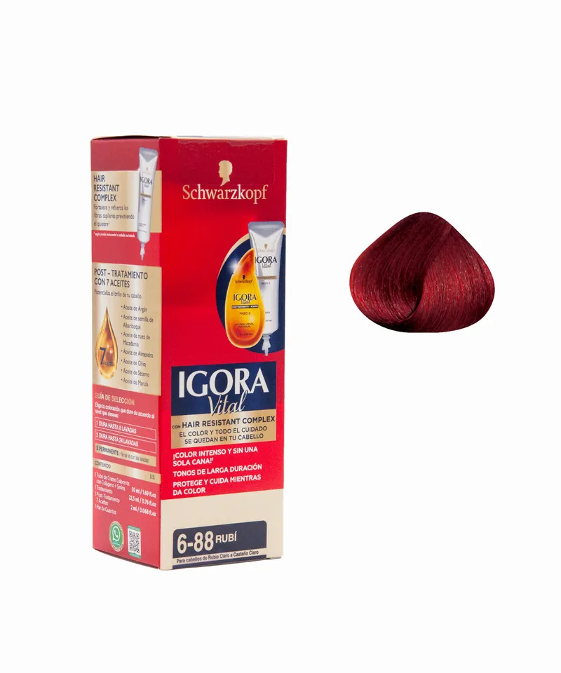 IGORA VITAL TINTE RUBI 6.88 X 1 TUBO 50ML - Producto de belleza y estética en Almacén Sandra