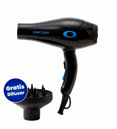 B.S BRENSS SECADOR 3300 SMART NEGRO-AZUL + DIFUSOR UNIVERSAL - Producto de belleza y estética en Almacén Sandra