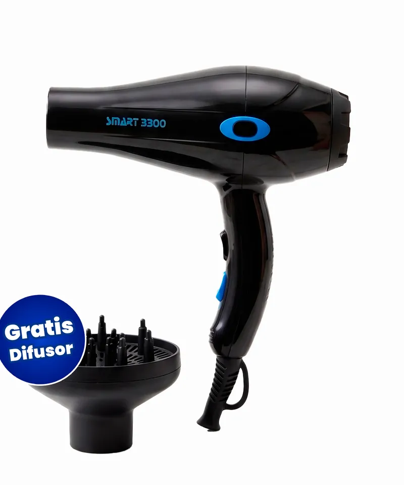 B.S BRENSS SECADOR 3300 SMART NEGRO-AZUL + DIFUSOR UNIVERSAL - Producto de belleza y estética en Almacén Sandra