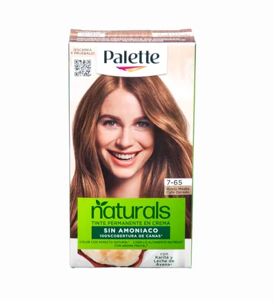 PALETTE TINTE NATURALS SIN AMONIACO RUBIO MEDIO CAFE DORADO N.7.65 X 50ML - Producto de belleza y estética en Almacén Sandra