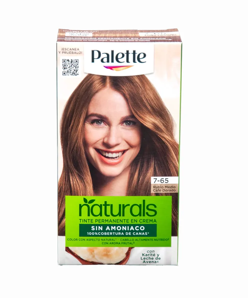 PALETTE TINTE NATURALS SIN AMONIACO RUBIO MEDIO CAFE DORADO N.7.65 X 50ML - Producto de belleza y estética en Almacén Sandra