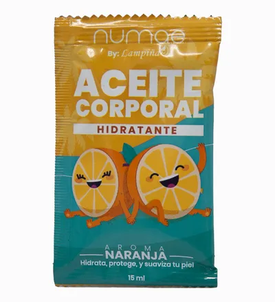 LAMPIÑA NUMAE ACEITE CORPORAL HIDRATANTE NARANJA X 15ML - Producto de belleza y estética en Almacén Sandra