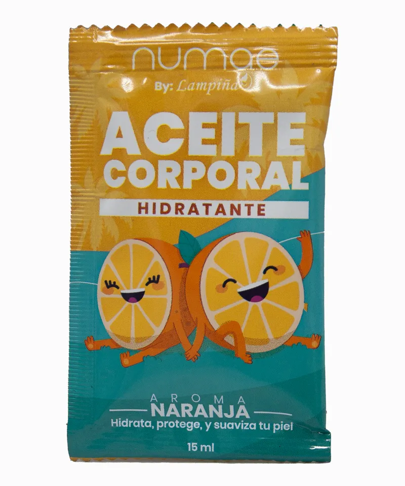 LAMPIÑA NUMAE ACEITE CORPORAL HIDRATANTE NARANJA X 15ML - Producto de belleza y estética en Almacén Sandra