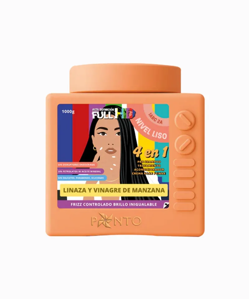 PONTO FULL HD 4EN1 NIVEL LISO LINAZA Y VINAGRE DE MANZANA X 1000GR - Producto de belleza y estética en Almacén Sandra