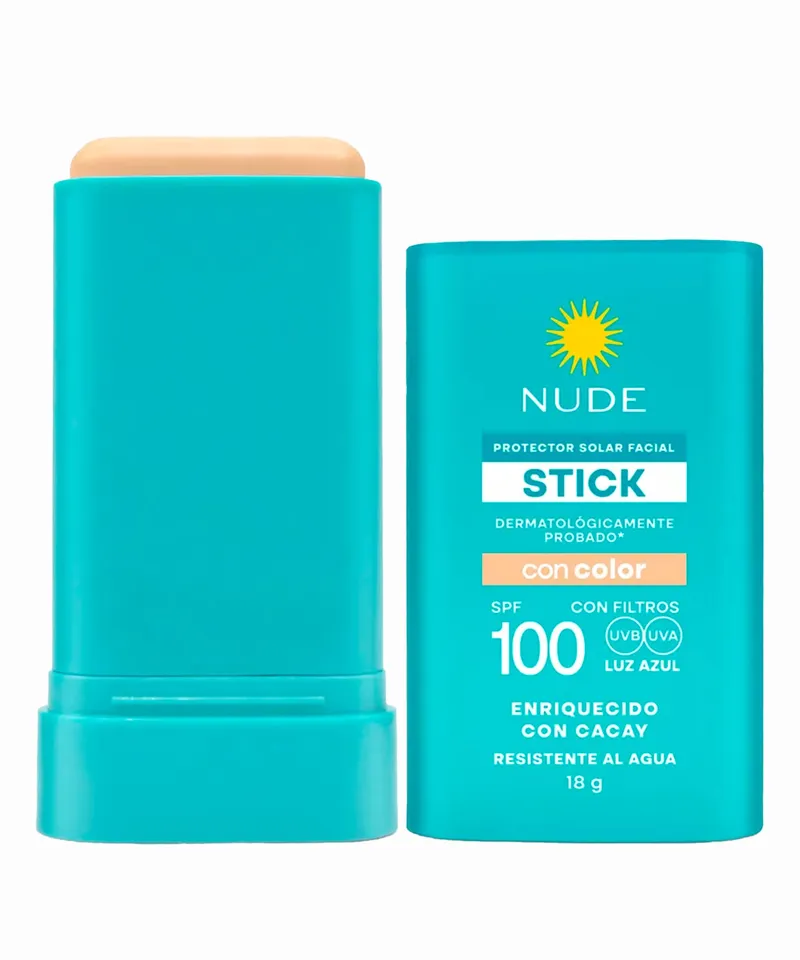 NUDE PROTECTOR SOLAR STICK EN BARRA CON COLOR SPF100 X 18GR - Producto de belleza y estética en Almacén Sandra