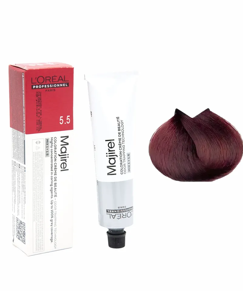 MAJIREL TINTE CASTAÑO CLARO CAOBA N.5.5 X 60GR - Producto de belleza y estética en Almacén Sandra