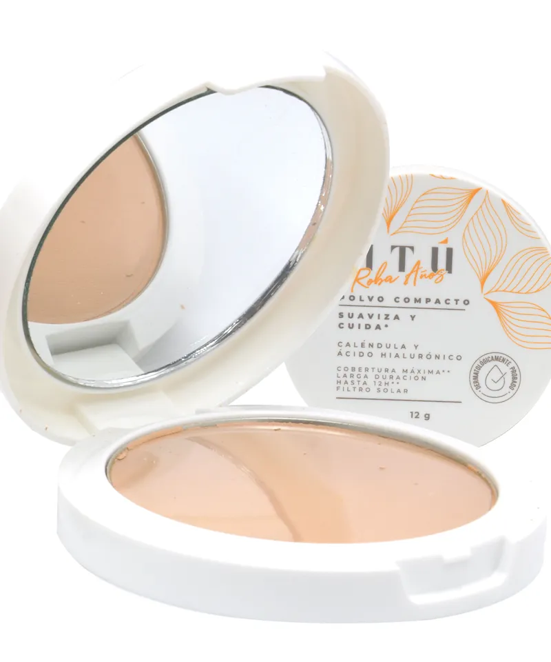 VITU POLVO COMPACTO CALENDULA Y ACIDO HIALURONICO CACAO N.5 X 12GR - Producto de belleza y estética en Almacén Sandra
