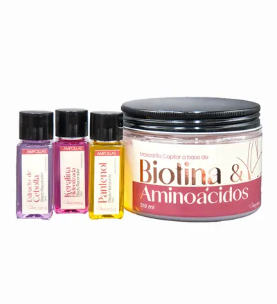 DISTRIGOMEZ AUTENTICA TRIOLOGIA CAPILAR BIOTINA Y AMINOACIDOS MASCARILLA+3 AMP - Producto de belleza y estética en Almacén Sandra