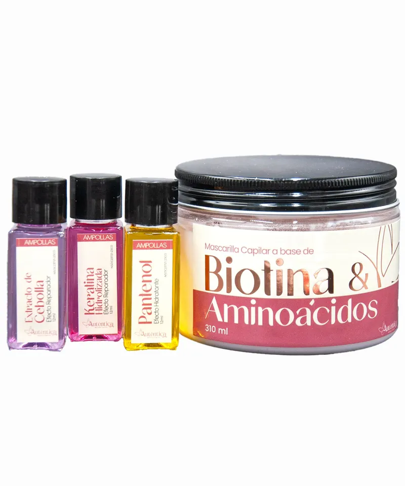 DISTRIGOMEZ AUTENTICA TRIOLOGIA CAPILAR BIOTINA Y AMINOACIDOS MASCARILLA+3 AMP - Producto de belleza y estética en Almacén Sandra